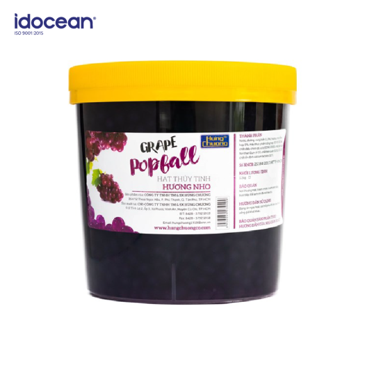 Hạt Thủy Tinh Nho - Hùng Chương - 1kg & 3.2kg - Topping tuyệt hảo cho thức uống (trân châu, hạt jelly, thạch jelly, topping trà sữa - trà trái cây)