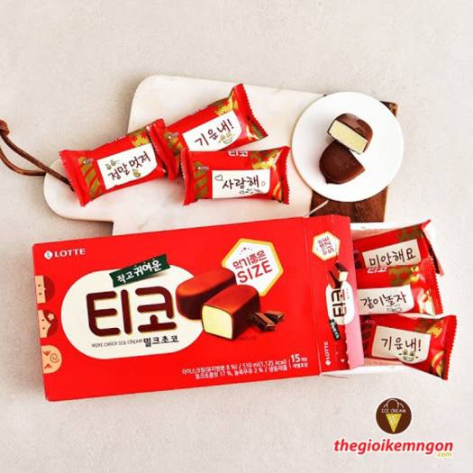 Kem viên socola sữa Tico Milk Choco Lotte 510ml