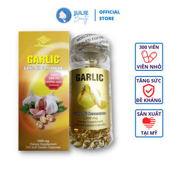 Tinh dầu tỏi không mùi Tăng Cường Đề Kháng Garlic Oil Concentrate NuHealth Mỹ lọ 300 viên
