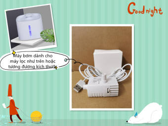 Máy bơm có đèn led tự ngắt điện khi hết nước cho máy uống nước/máy lọc nước/đài phun nước chó mèo/thú cưng