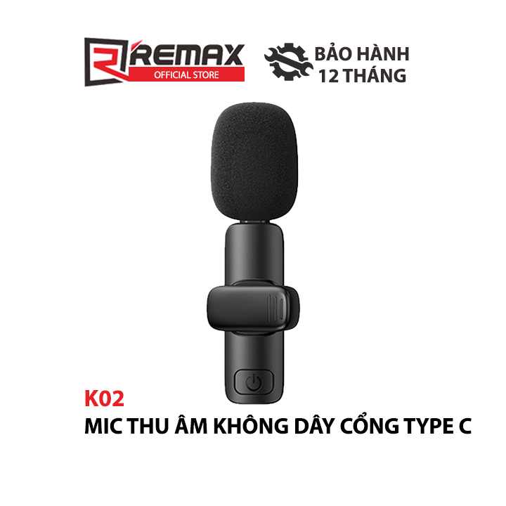 Micro không dây hỗ trợ Livestream cho thiết bị cổng USB Type C / Lightning Remax K02
