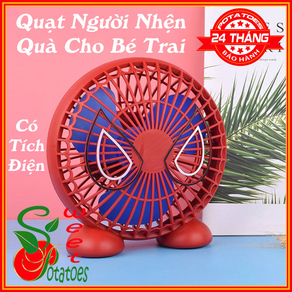 Quạt tích điện để bàn cỡ lớn người nhện quà tặng cho bé trai