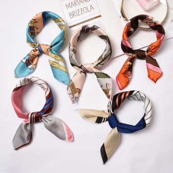 Smooth Khăn Lụa Mềm Mại, Khăn Trùm Đầu Trang Trí Cổ Điển Nhỏ Mềm Mại Dây Buộc Tóc Khăn Trùm Đầu Cổ In Họa Tiết Sọc Nhiều Màu Quấn Cổ