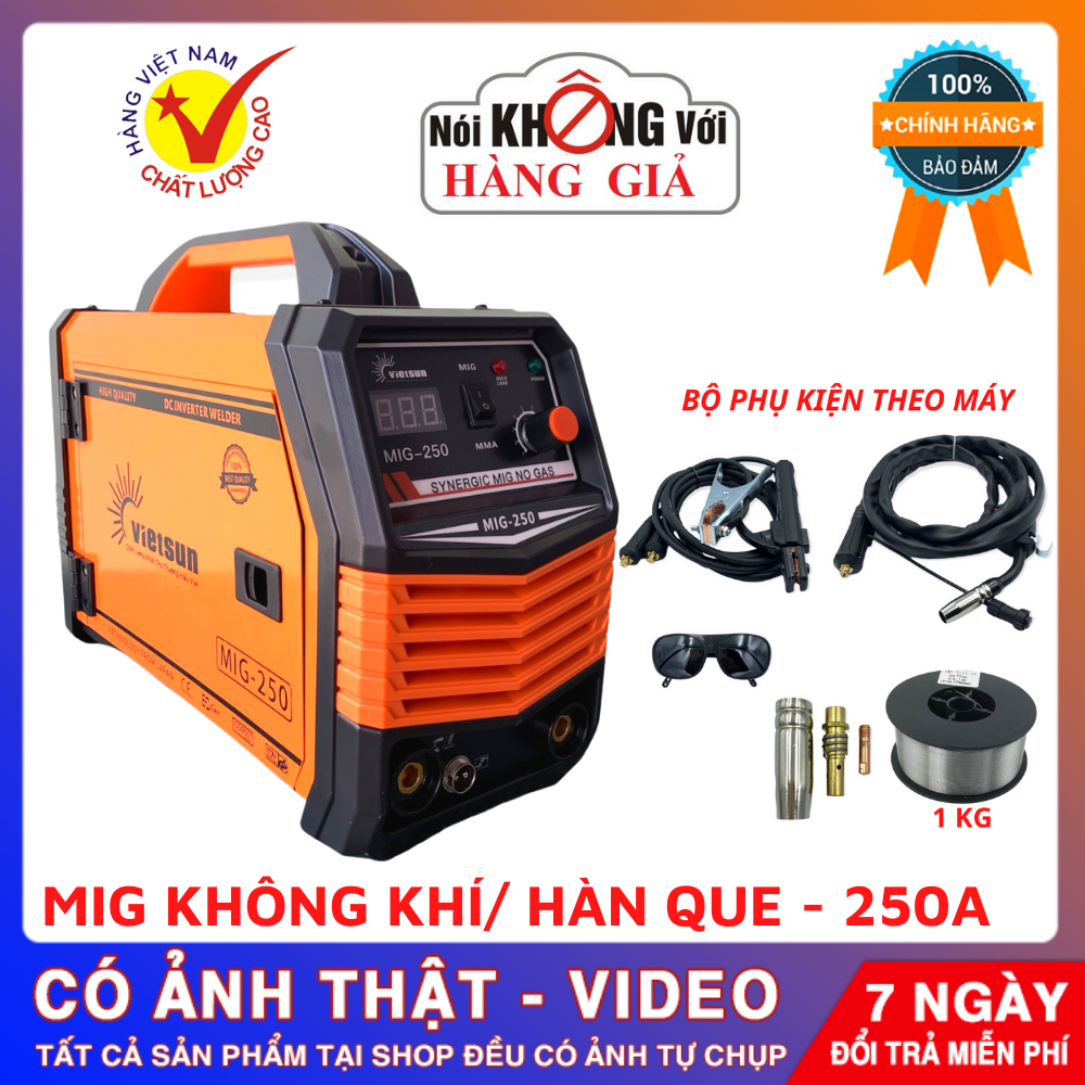 Máy hàn mig không dùng khí Vietsun 250, máy hàn mig không khí, máy hàn mig mini