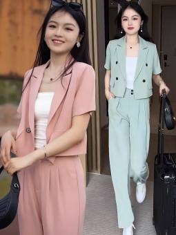 Set Bộ Vest Hai Món Quần Ống Suông Cao Cấp - Glady G173 - Set Bộ Vest Dáng Dài Sang Trọng, Tôn Dáng Tốt