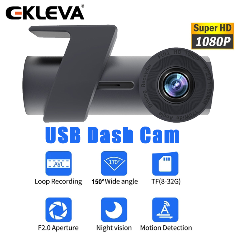 Ekleva Camera hành trình xe hơi 2K/1080P USB Máy ghi âm lái xe Wifi kết nối không dây App tầm nhìn ban đêm Độ nét cao hoàn chỉnh 24 Giờ cảm biến đỗ xe Camera hành trình