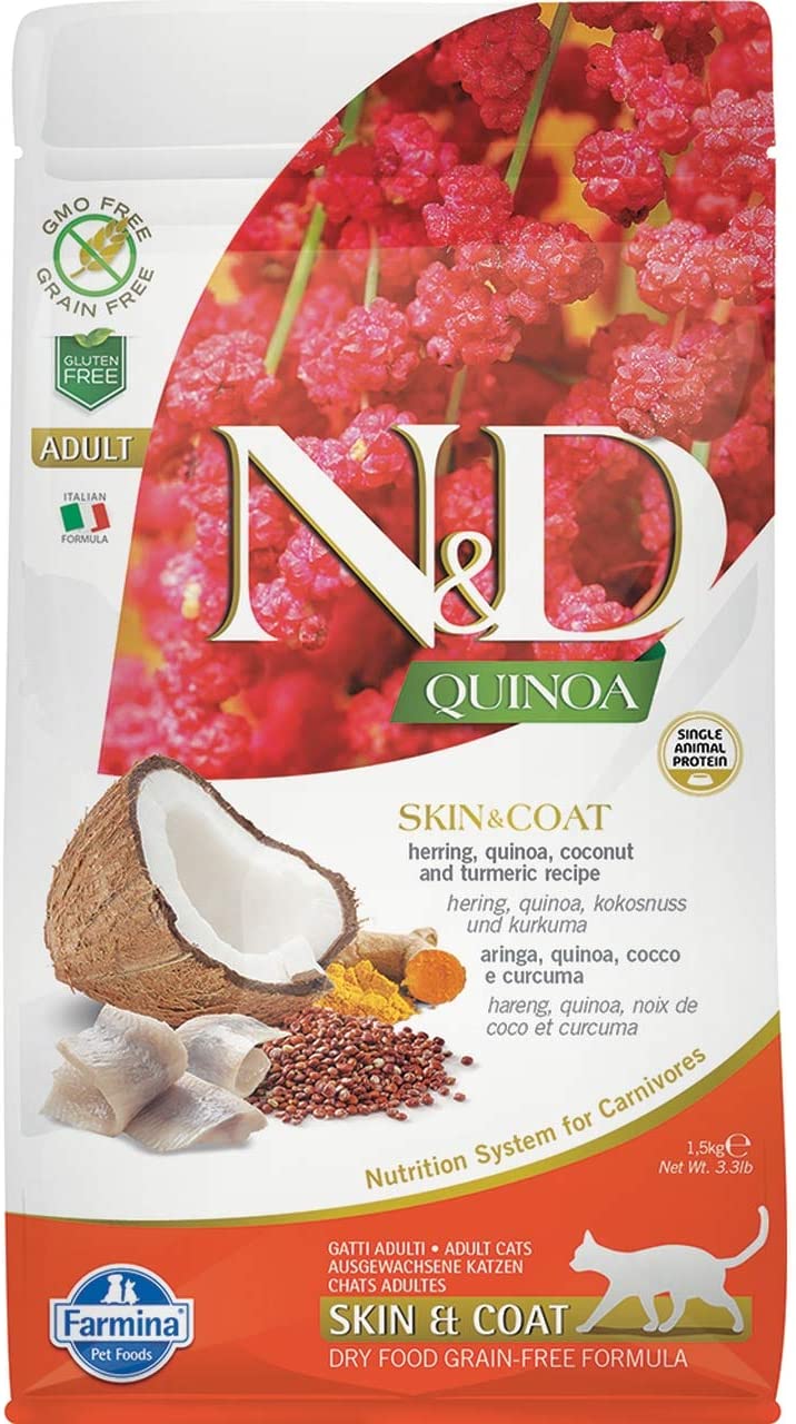 Farmina N&D Functional Quinoa Skin & Coat for Cat 1.5kg- Hạt Farmina tốt cho Da và Lông cho mèo 1.5kg