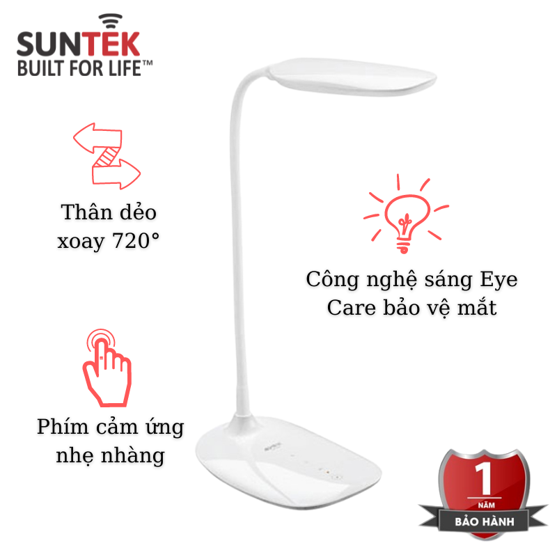 Đèn đọc sách học bài led để bàn thông minh suntek km-s053 - bảo hành chính hãng 1 năm