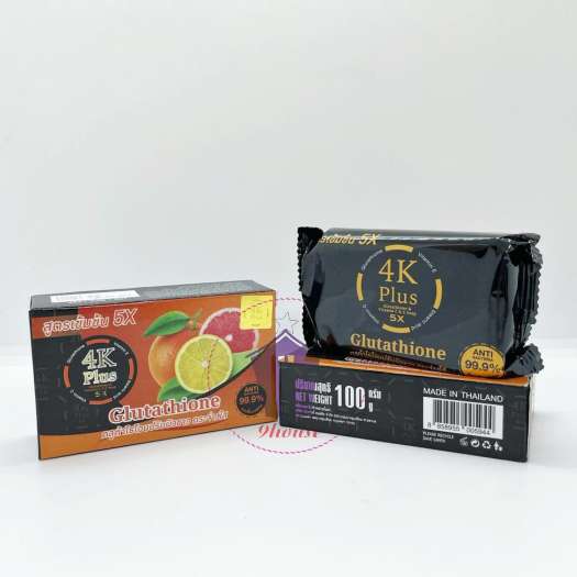 01 Xà Phòng Trái Cây Dưỡng Ẩm Trắng Da 4K Plus Glutathione Thái Lan