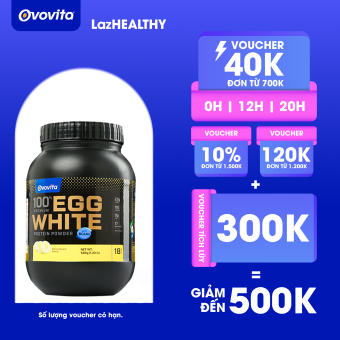 Bột Protein Lòng Trắng Trứng Cao Cấp Ovovita Vị Chuối Bổ Sung BCAA. Hũ 560gr Tiện Lợi