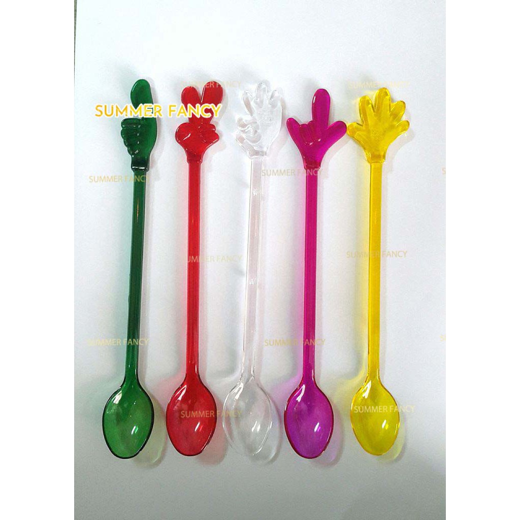 Bộ 5 Muỗng Nhựa Khuấy Cà Phê RiCo