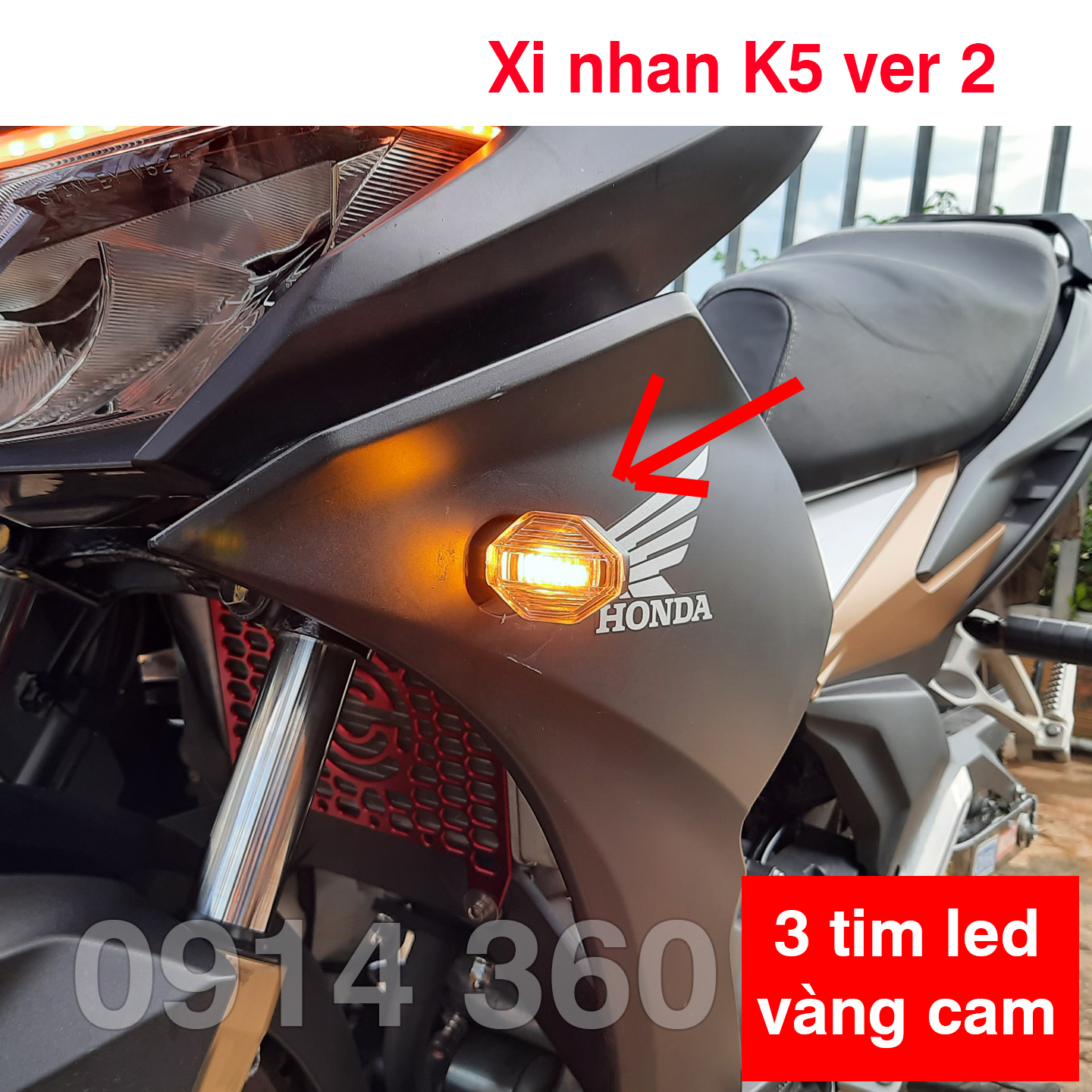 Xin nhan Led K5 (ver 2) cho Winner X, Vario, Exciter, MSX, R15, TFX, Raider, Satria, CBR