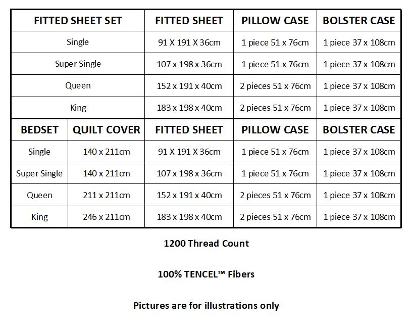 Eurotex Mod Living, 1200 hilos, 100% fibras TENCEL™, juego de sábanas bajeras/juego de cama, anochecer