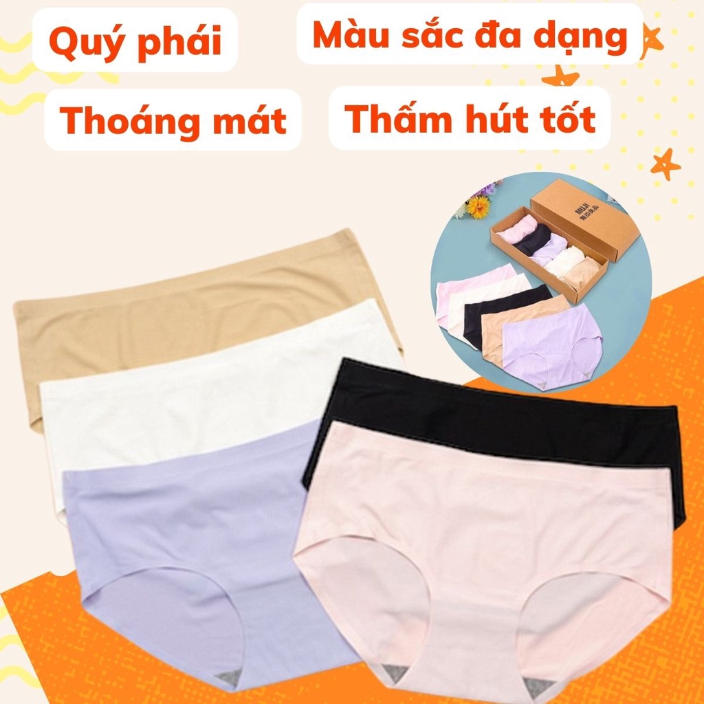 Quần Lót Nữ Muji Vải Cotton Cao Cấp Kháng Khuẩn Co Dãn 4 Chiều Hot Hit, Size 40-68kg Mát Êm - Quần Xì Nữ Được Làm Từ Sợi Bông Nguyên Chất Siêu Thông Thoáng Thấm Hút Mồ Hôi, Quần Chip Nữ Cực Sexy Rẻ Đẹp Không Tạo Hằn
