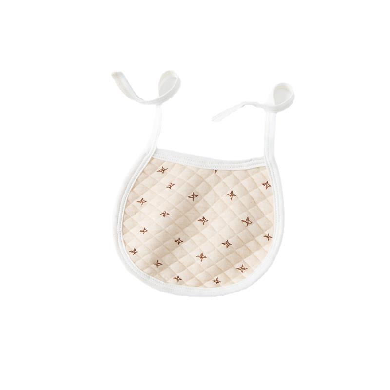 Yếm sơ sinh, ăn dặm - yếm tròn coton 100% trần bông 3 lớp buộc dây cho bé