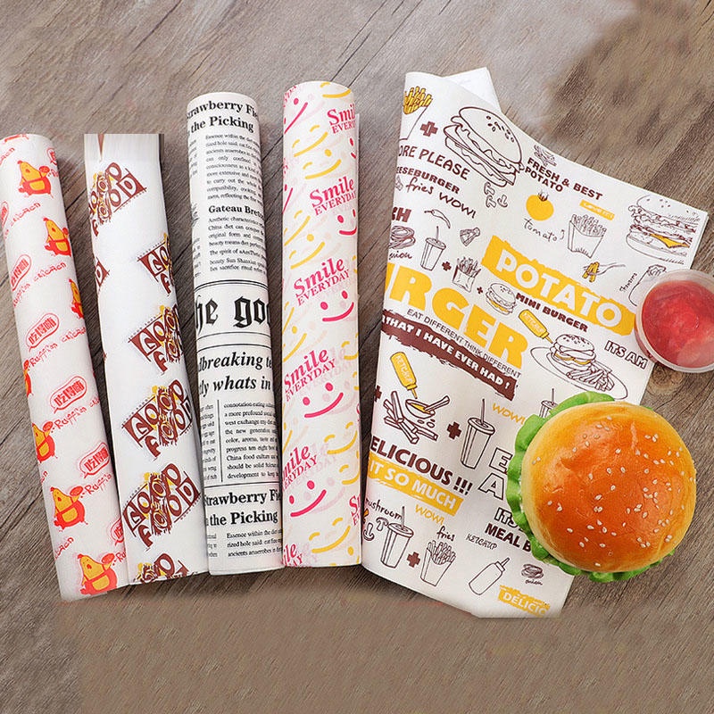 Wax Paper Burger Sandwich Cake Roll Wrapping Paper Greaseproof Liner Paper Food Tray Paper