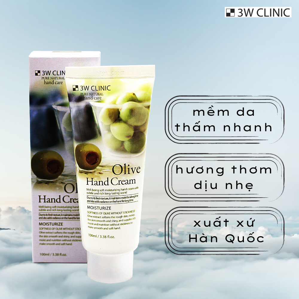Kem dưỡng da tay olive 3w clinic olive hand cream 100ml gd0699