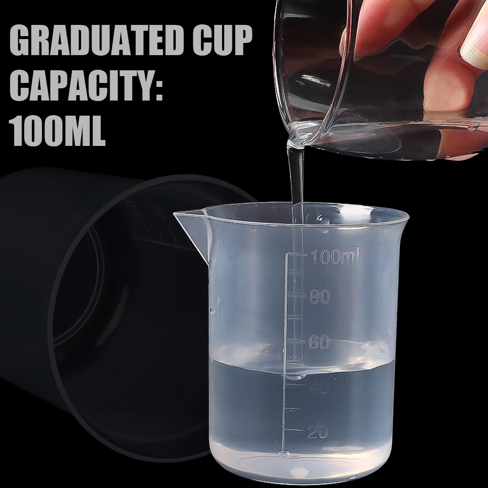 1 chiếc cốc thể tích trong suốt 100ml/cốc thể tích bằng nhựa phòng thí nghiệm nhà bếp cốc đo lường
