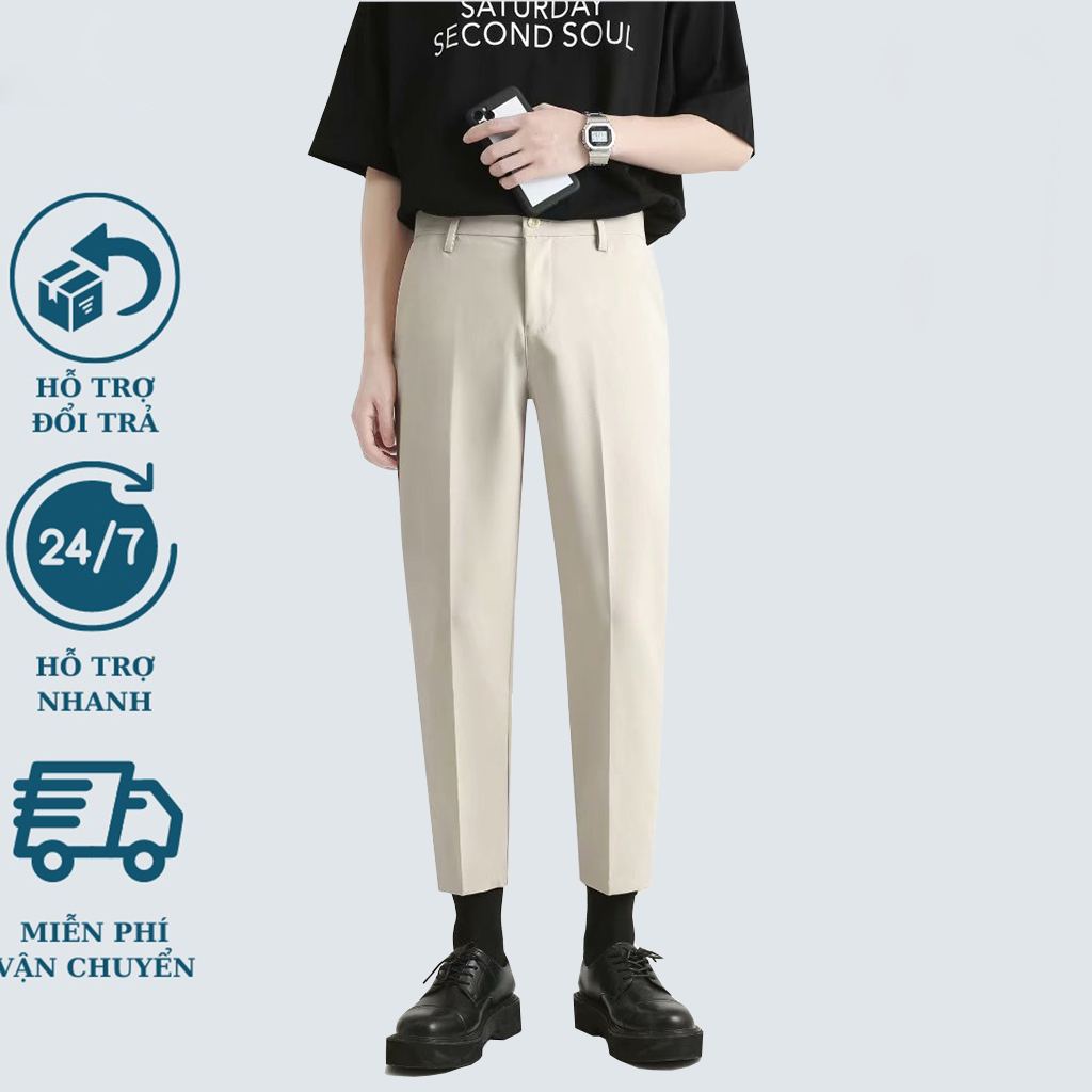 Quần tây nam dáng baggy trẻ trung vải co giãn
