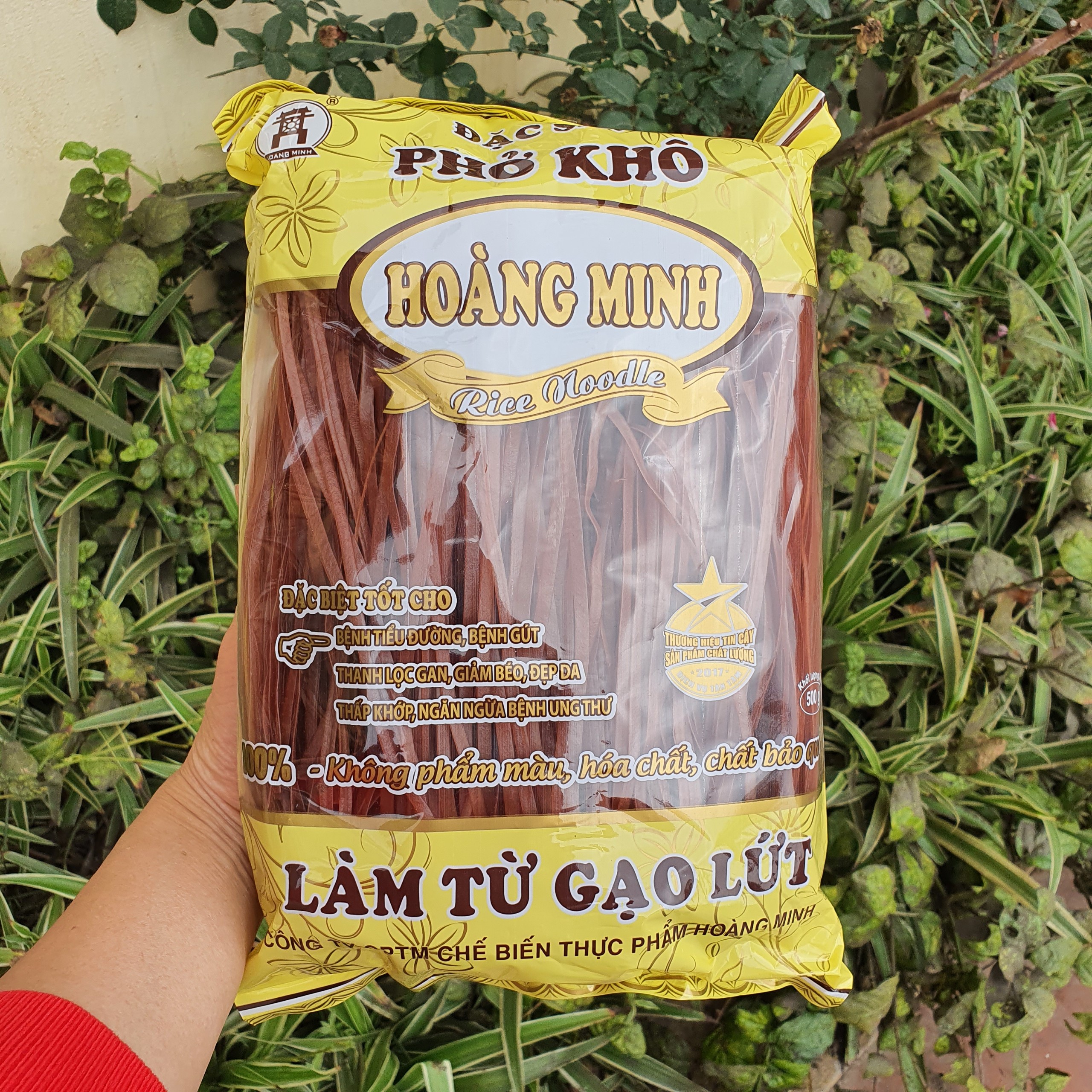 Phở gạo lứt Đỏ Hoàng Minh giảm cân 100% gạo nguyên cám gói 500g