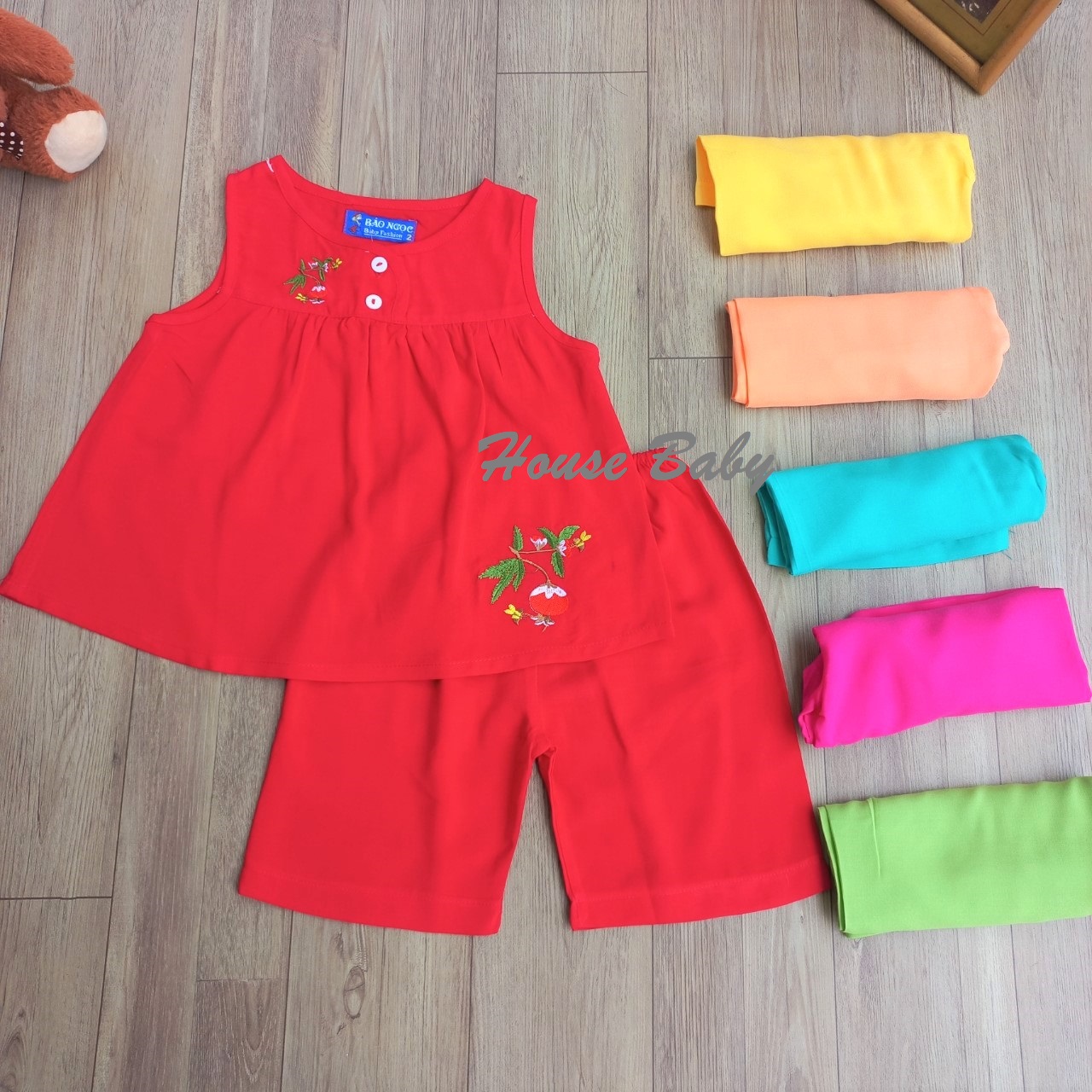 Bộ Tole Bảo Ngọc/ Bộ tone bảo ngọc quần lững áo cài nút trước cho bé gái từ 7 đến 37kg. Bộ lững mặc nhà cho bé