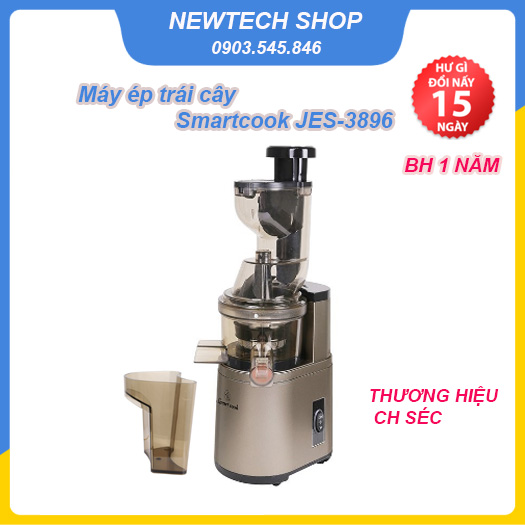 Máy ép chậm trái cây Miệng Rộng Smart Cook - JES-3896 250W mạnh mẽ ép kiệt bã tháo lắp dễ dàng tặng kéo làm bếp