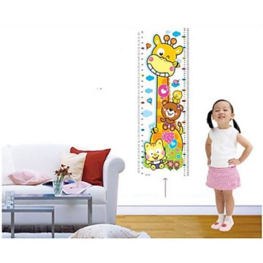 Decal Thước Đo Chiều Cao Và Đo Cận Thị Dán Tường Hình Thú