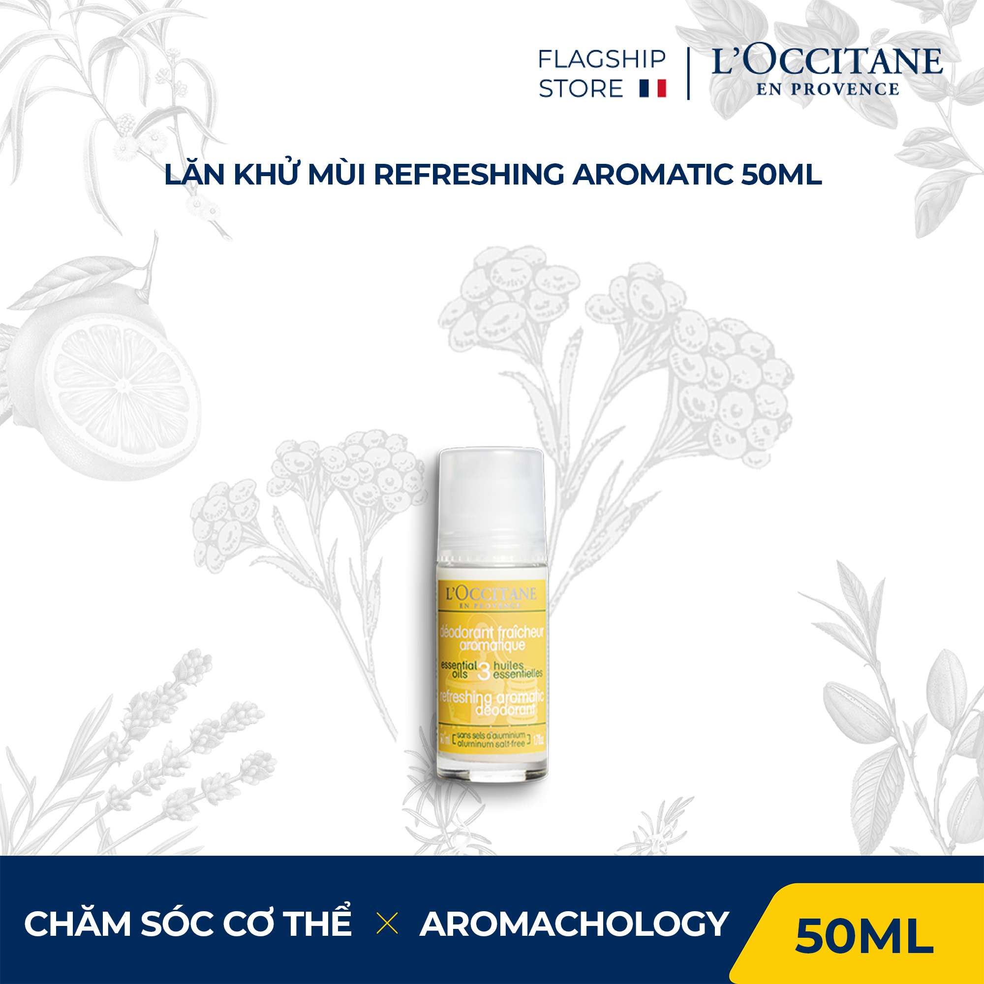 Lăn khử mùi - l'occitane refreshing aromatic 50ml
