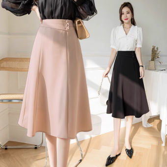 Chân Váy Công Sở Dáng Xòe Chân Váy Dài Qua Gối Dáng Xòe Phong Cách Hàn Quốc