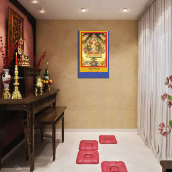 Tranh vải treo tường tranh thangka tranh Dược sư , Tara, Phật Tài Bảo