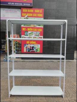 Kệ sắt v lỗ: Dài 1m2 x rộng 40cm x cao 1m5 x 5 tầng