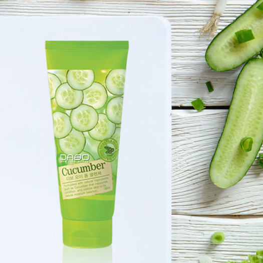 Sữa rửa mặt Dabo dưa leo trắng da, giảm nhăn, cấp ẩm Hàn Quốc 180ml