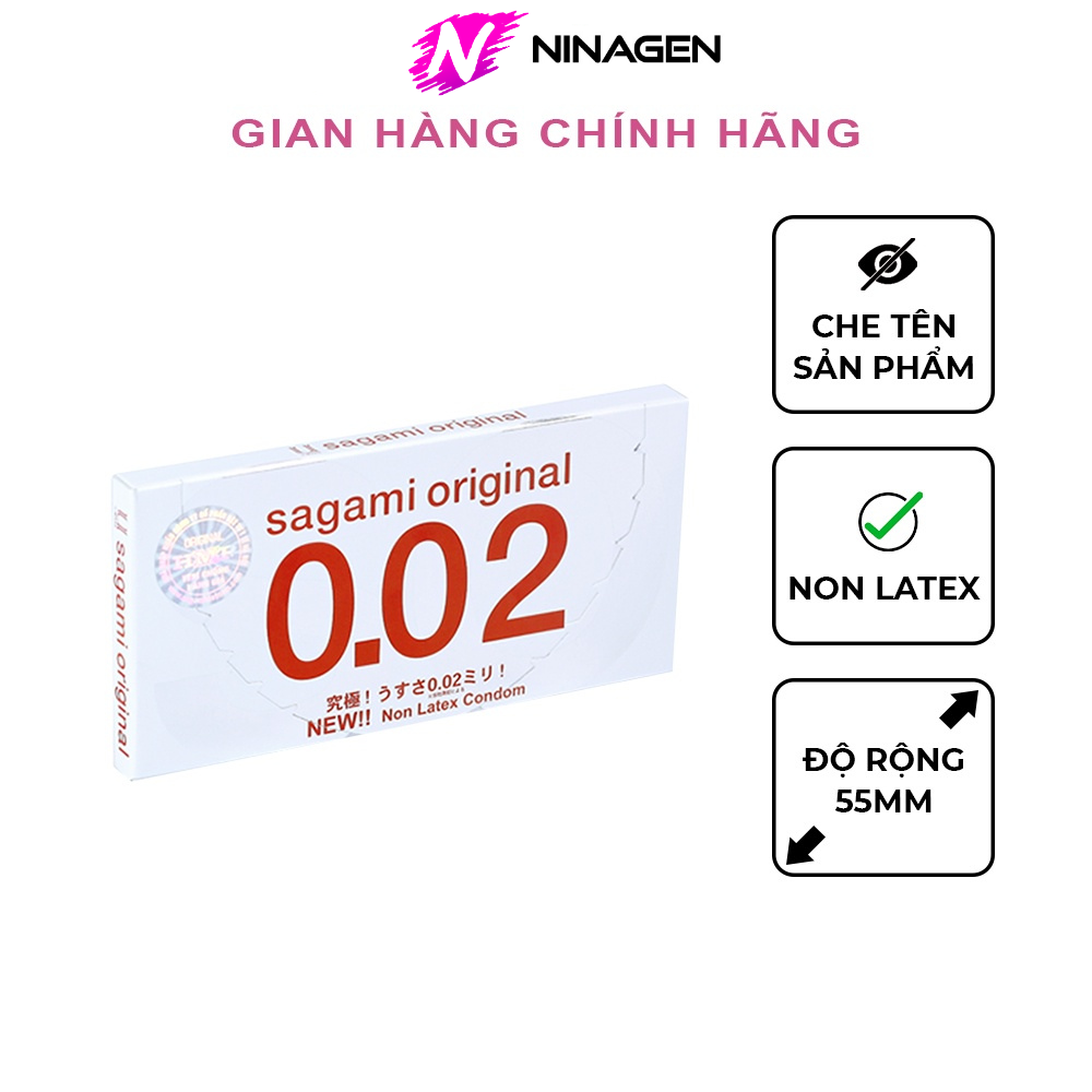 Bao cao su Sagami Original 0.02 - Bao cao su nam siêu mỏng, Non latex