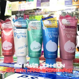 Sửa rửa mặt Senka - perfect whip tạo bọt / collagen/ white clay 120gr (hàng nhập khẩu chính hãng)
