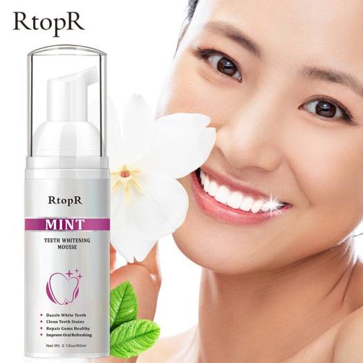 Kem RtopR Bọt Tẩy Trắng Răng Làm Sạch Răng Khử Mùi Hôi Miệng Mousse Teeth Whitening Clean Teeth 60ml