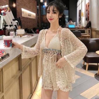 Set Bikini Bộ Bơi Nữ 3 Chi Tiết Đi Biển Có Bán Rời Họa Tiết Ren Thổ Cẩm Len Móc Áo Bra Đính Hạt Hottrend Mùa Hè 2023