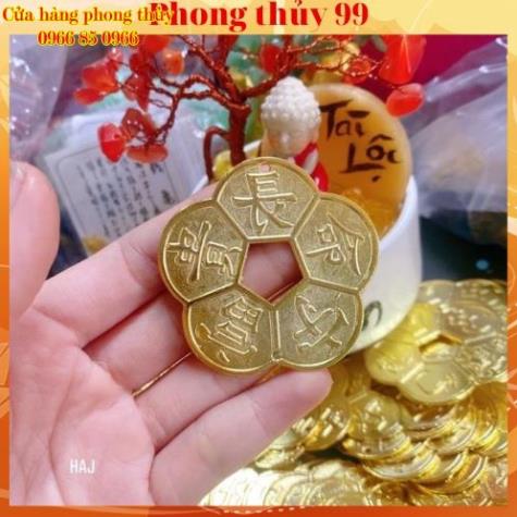 Đồng xu Hoa Mai phong thủy may mắn, đồng xu hoa mai phát lộc phát tài
