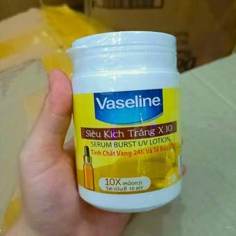 Siêu Kích trắng X10 Vaseline Thái Lan giúp da trắng nhanh gấp 10 lần tinh chất vàng và tế bào gốc màu vàng chính hãng tem đỏ
