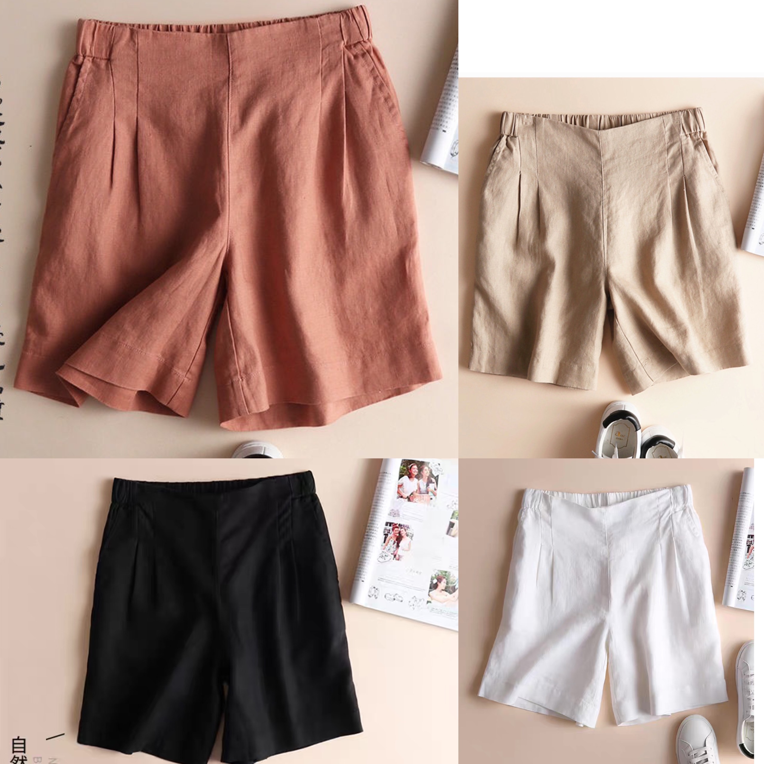 Quần shorts nữ, sooc đùi cạp cao chất liệu đũi , hàng bigsize QS66 _ lady