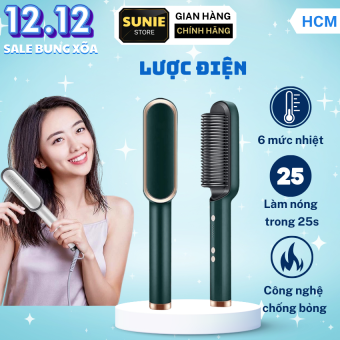 Lược Điện Chải Tóc Tạo Kiểu Chuyên Nghiệp, Lược Điện Tạo Kiểu Tóc, Lược Điện Tạo Kiểu Tóc Chuyên Nghiệp - Kiêm Máy Uốn - Duỗi - Ép Tóc, lược chải tóc gỡ rối, Lược điện chải tóc đa năng, Lược điện uốn tóc tạo kiểu