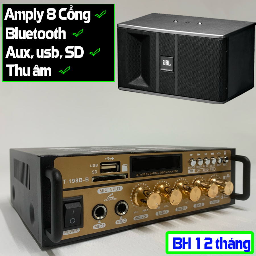 AMPLY KARAOKE MINI DC 12V USB-BLUETOOTH âm li karaoke KAW chính hãng phân phối chính thức - Hàng cao cấp nhập khẩu bảo hành 1 đổi 1