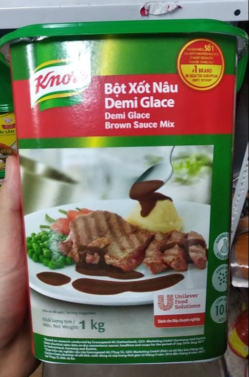 Bột Xốt Nâu BBQ demi glace Brown sauce mix Knorr 1kg