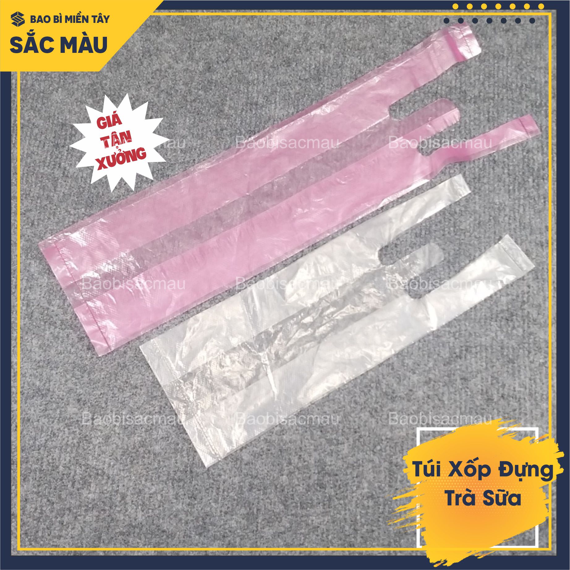 1KG Túi xốp nilon 2 kích thước đựng ly trà sữa, trà tắc, chanh dây, nước ép, nước mía, nước cam....
