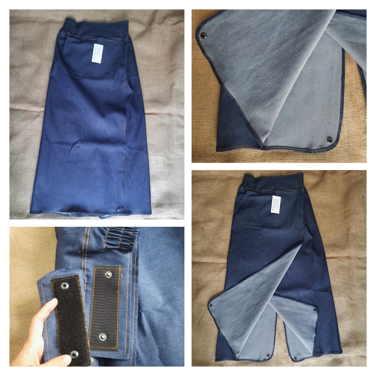 CÓ CHỌN MẪU Váy Chống Nắng xẻ tà có nút bấm ở chân vải jean, sọc dầy mềm, ngồi sau xe