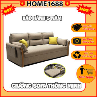 Giường sofa thông minh gấp gọn, Giường ngủ thông minh cao cấp, khung thép carbon, đệm bọt biển đàn hồi. Tặng kèm gối khi mua giường - HOME1688
