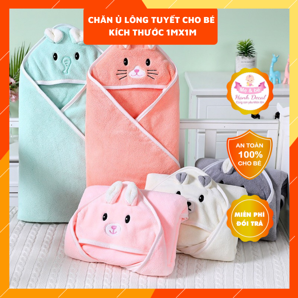Chăn ủ lông tuyết hàng dày dặn cho bé sơ sinh cao cấp xuất Nhật kích thước 1mx1m