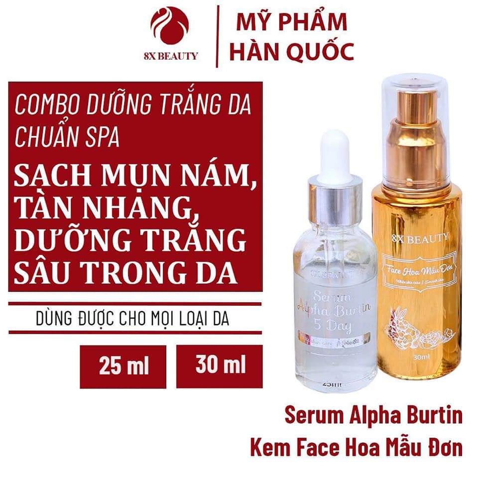 Kem face hoa mẫu đơn+serum alpha burtin