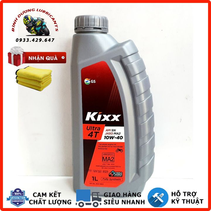 Nhớt kixx ultra 4t 10w40 fully synthetic chai 1l dành cho xe số -nhớt kixx xe chạy êm, mát máy⛽️bình dương lubricants⛽️