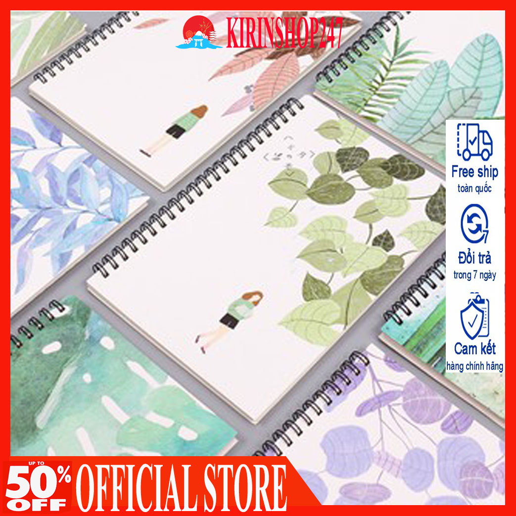 Sổ tay ghi chép A5 gáy xoắn 60 tờ - Kẻ ngang - Màu ngẫu nhiên