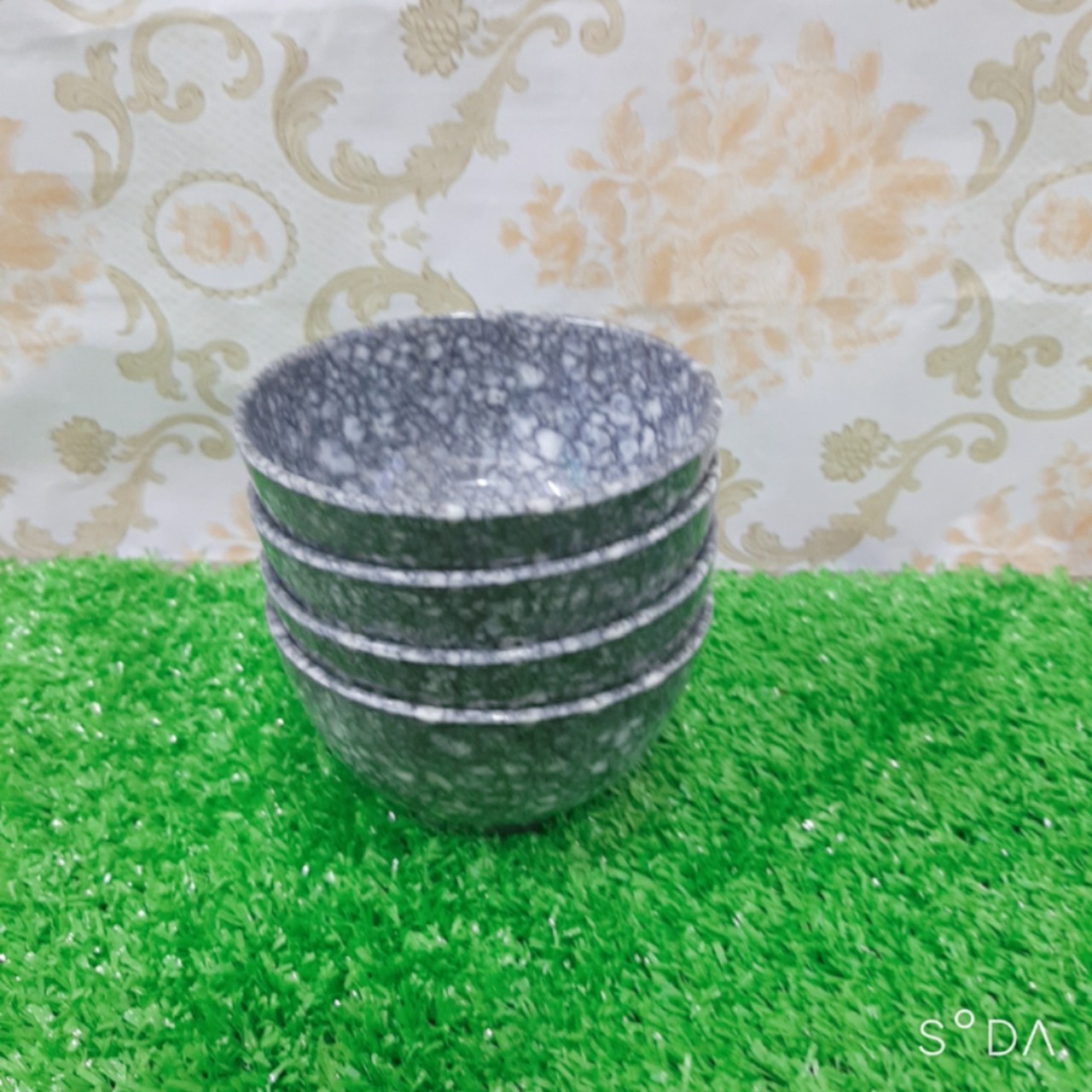 Chén nhựa melamine CO09 màu vân đá đen sang trọng